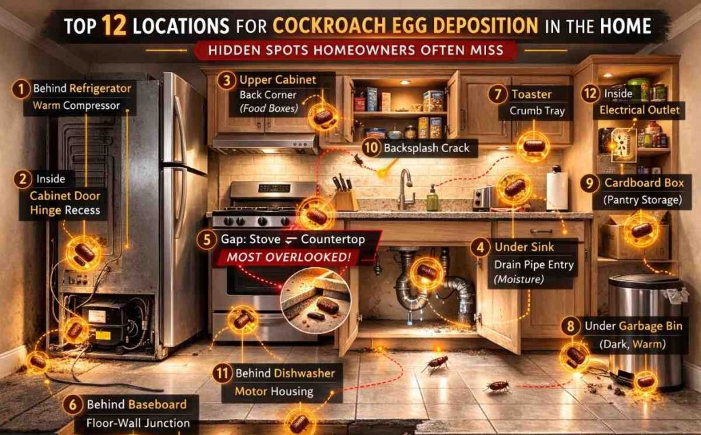 Where Do Cockroaches Lay Eggs in the Kitchen?